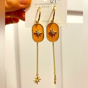 New Vintage Orange Tassel dangling Earrings
